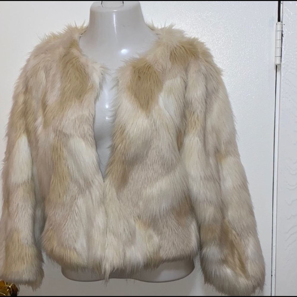 “Faux Fur” Beige/ White / Tan / Calico